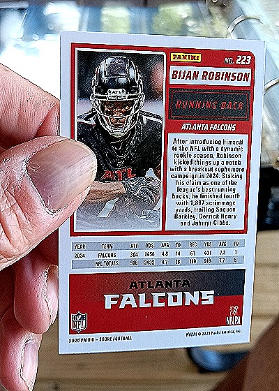 2024 Panini Score #223 Bijan Robinson — back