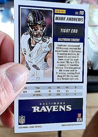 2025 Panini Score-A-Treat #115 Mark Andrews — back