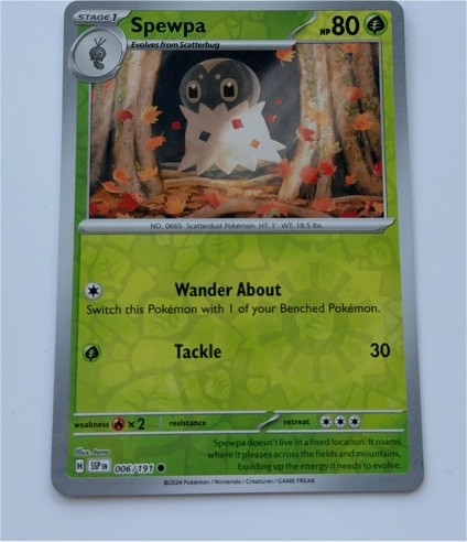 2024 Pokémon Scarlet & Violet Surging Sparks #006 Spewpa — front