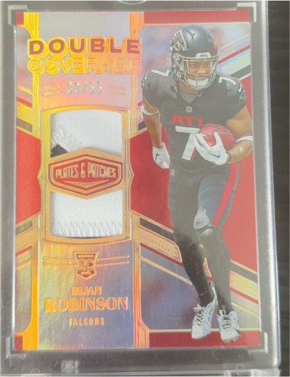 2023 Panini Plates & Patches Double Coverage #DC-6 Bijan Robinson — front