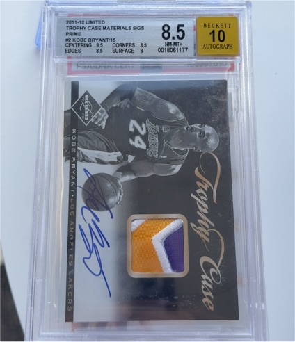 2011-12 Panini Limited Trophy Case Materials Sigs #15 Kobe Bryant — front