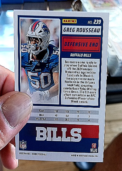 2025 Panini Score-A-Treat #239 Greg Rousseau — back