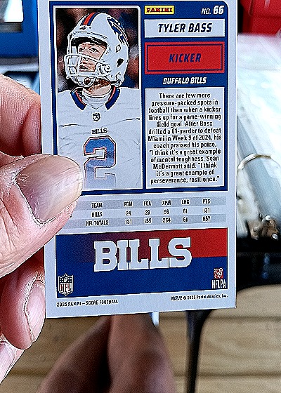 2025 Panini Score-A-Treat #66 Tyler Bass — back