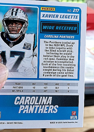 2025 Panini Score A Treat #217 Xavier Legette — back