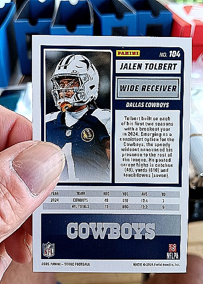 2025 Panini Score A Treat #104 Jalen Tolbert — back