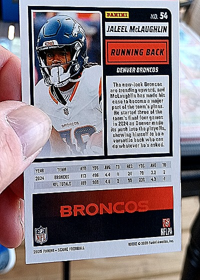 2025 Panini Score A Treat Halloween #54 Jaleel McLaughlin — back
