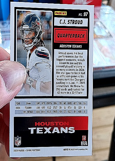 2025 Panini Score A Treat #97 C.J. Stroud — back