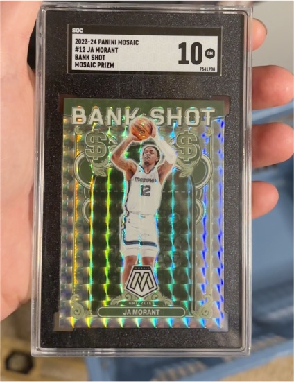 2023-24 Panini Mosaic #12 Ja Morant Bank Shot Mosaic Prizm — front