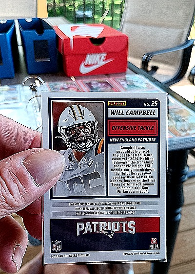 2025 Panini Score #25 Will Campbell — back
