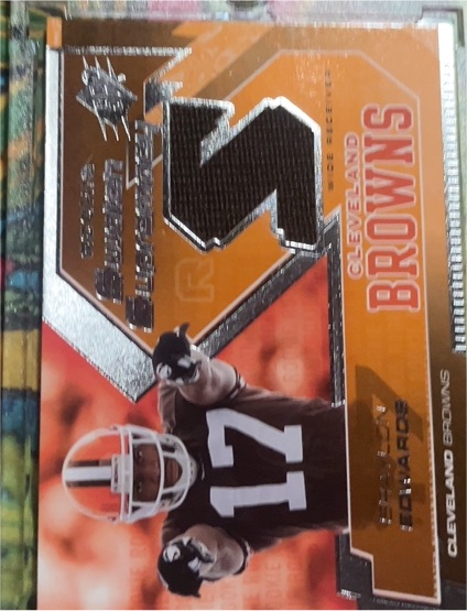 2005 SPx #RS-BE Braylon Edwards Rookie Swatch Supremacy — front