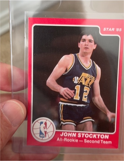 1985 Star All-Rookie Team #8 John Stockton — front