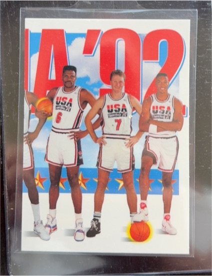 1991 SkyBox #546 Team USA 3 Patrick Ewing / Larry Bird / Scottie Pippen — front