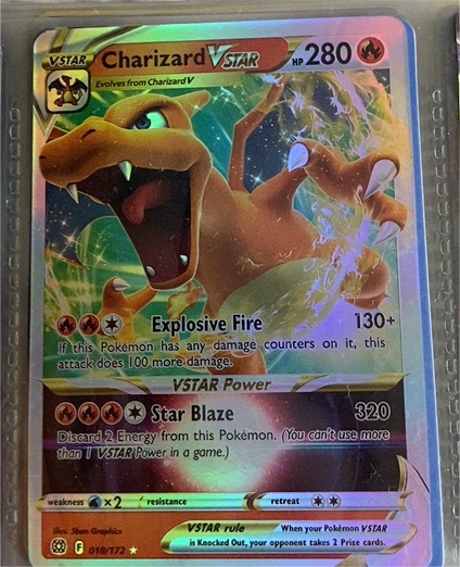 2022 Pokémon Brilliant Stars #018 Charizard VSTAR — front