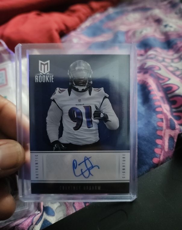 2012 Panini Momentum Courtney Upshaw Rookie Auto RC /399 Baltimore Ravens — front
