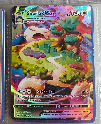 2020 Pokémon TCG Sword & Shield Base Set #142 Snorlax VMAX — front