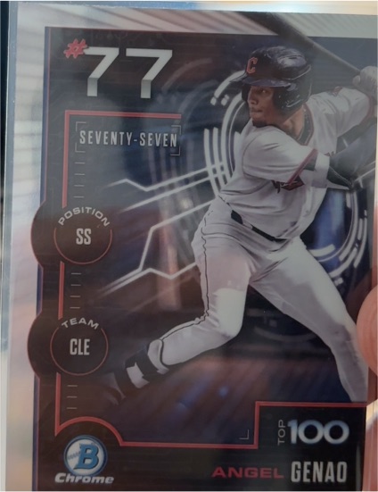2025 Bowman Scouts Top 100 #BTP-77 Angel Genao — front