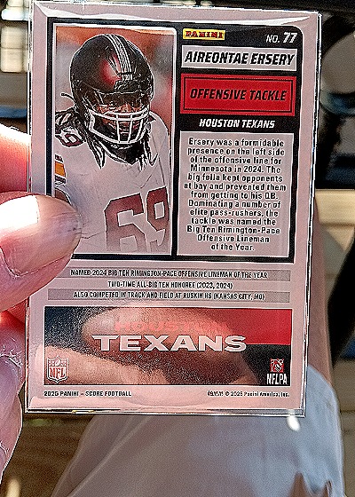 2025 Panini Score #77 Aireontae Ersery — back