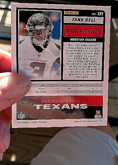 2025 Panini Score-A-Treat #131 Tank Dell — back