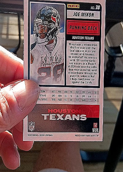 2024 Panini Score #38 Joe Mixon — back