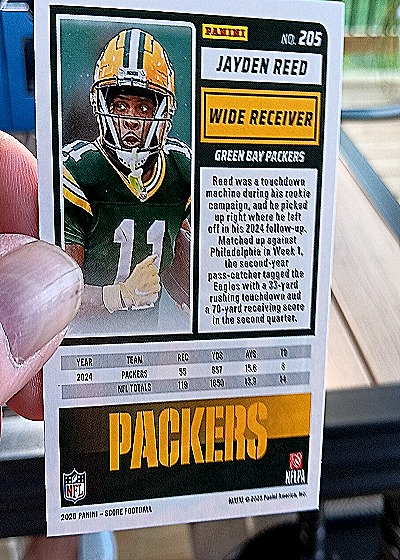 2024 Panini Score #205 Jayden Reed — back