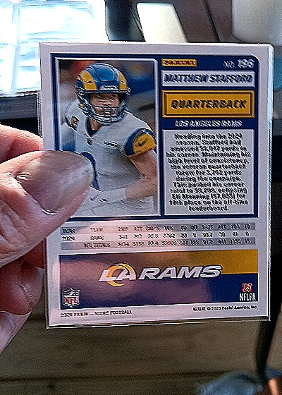 2025 Panini Score-A-Treat #196 Matthew Stafford — back