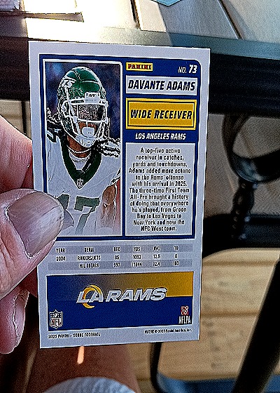 2025 Panini Score-A-Treat #73 Davante Adams — back