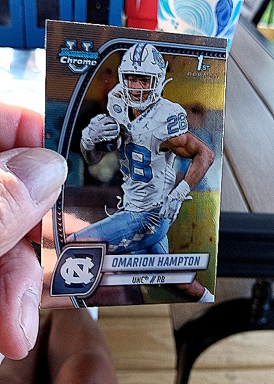 2024 Bowman Chrome University #198 Omarion Hampton — front