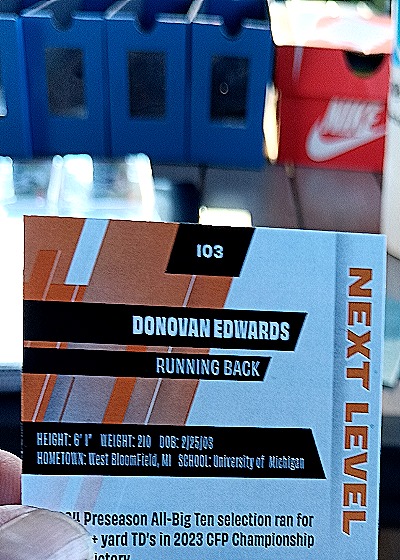 2025 Sage High Series #103 Donovan Edwards — back