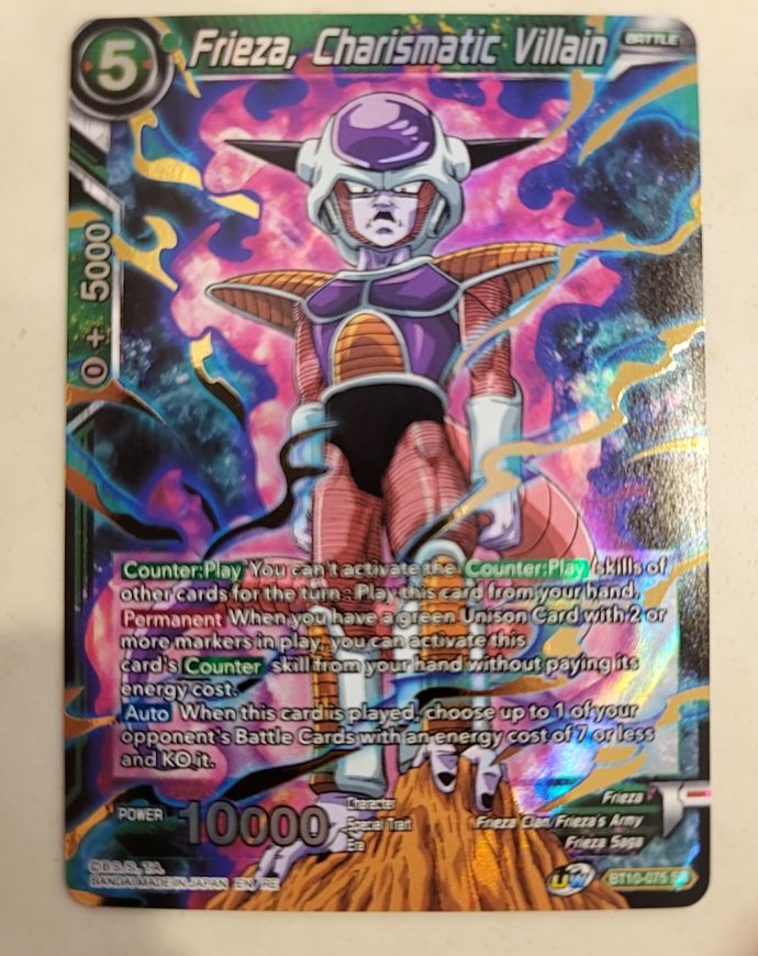 2022 Bandai Dragon Ball Super Card Game BT10-075 Frieza, Charismatic Villain — front