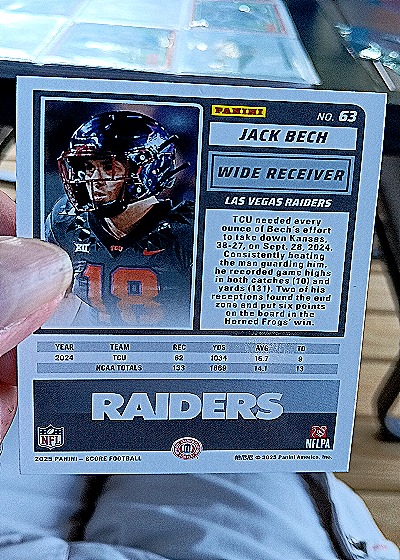 2025 Panini Score A Treat #63 Jack Bech — back