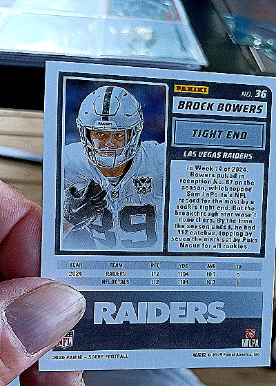 2025 Panini Score-A-Treat #36 Brock Bowers — back