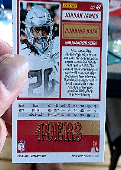 2025 Panini Score A Treat #47 Jordan James — back