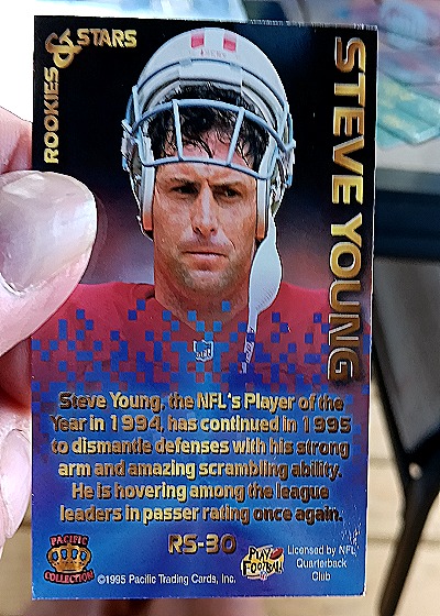 1995 Pacific Rookies & Stars #RS-30 Steve Young — back