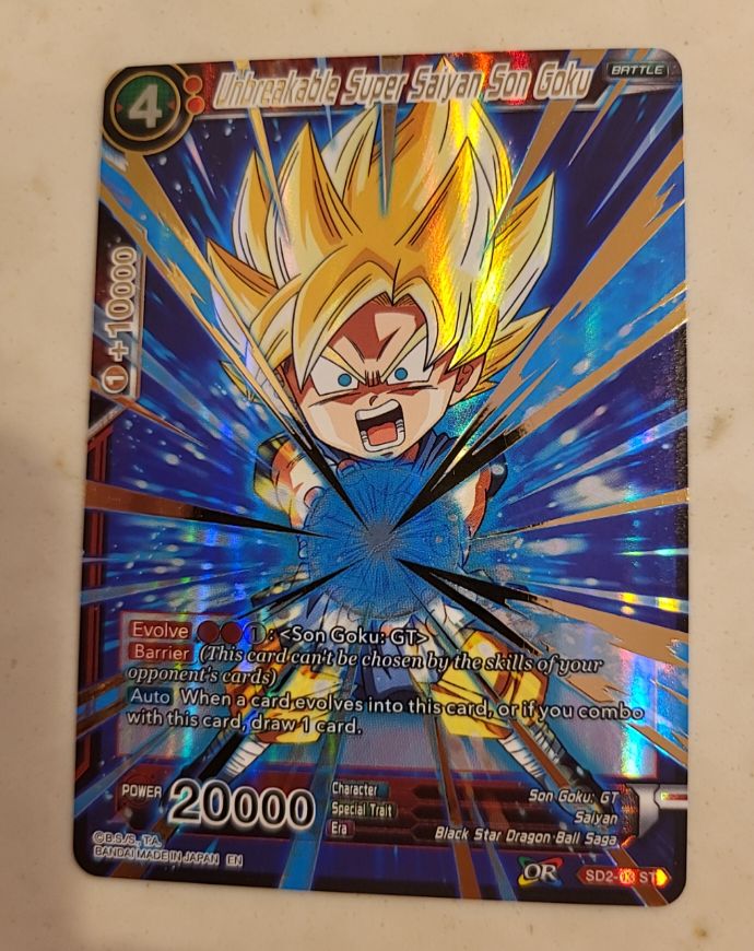 Dragon Ball Super Card Game SD2-03 ST Unbreakable Super Saiyan Son Goku — front