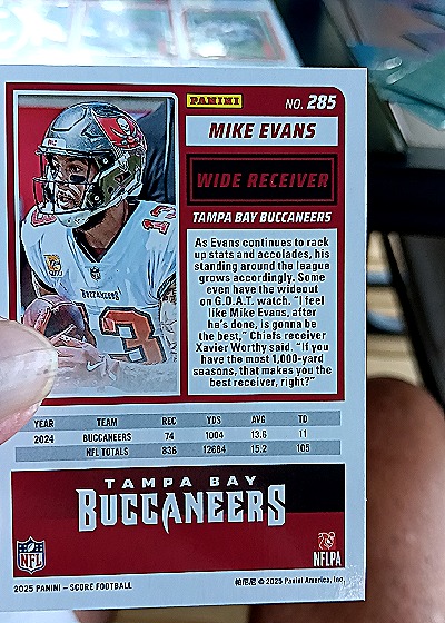 2025 Panini Score A Treat #285 Mike Evans — back