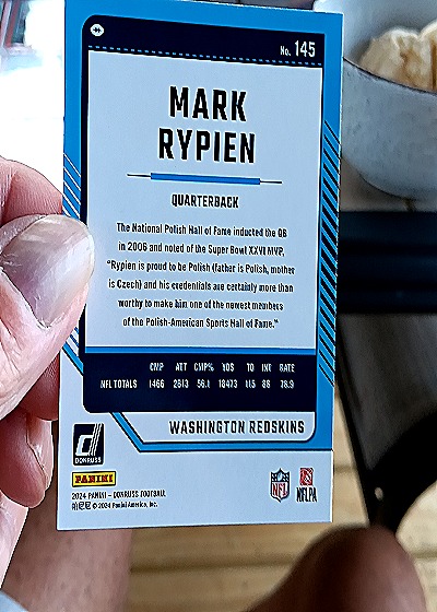 2024 Panini Donruss Football #145 Mark Rypien — back