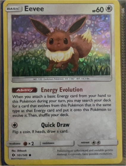2017 Pokémon Sun & Moon #101 Eevee — front