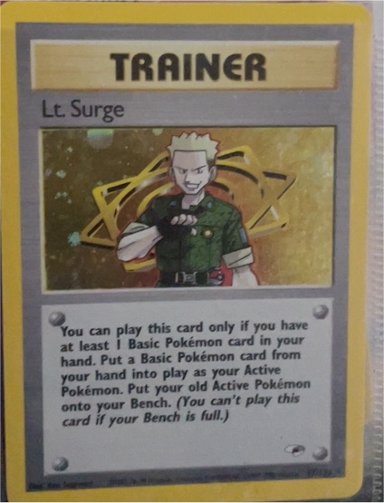2000 Pokemon Gym Heroes #17 Lt. Surge — front