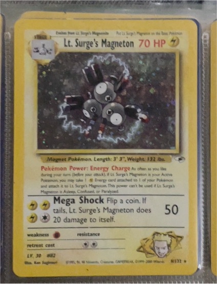 2000 Pokémon Gym Heroes #8 Lt. Surge's Magneton — front