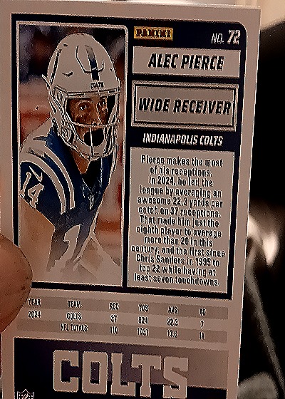 2024 Panini #72 Alec Pierce — back