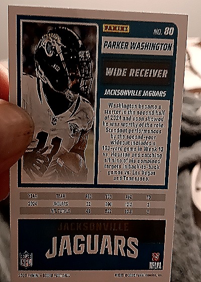 2025 Panini Score A Treat Halloween #80 Parker Washington — back