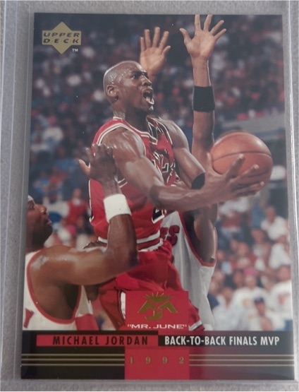 1993 Upper Deck #MJ6 Michael Jordan Back-to-Back Finals MVP — front