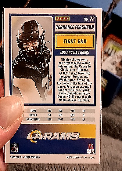 2025 Panini Score #72 Terrance Ferguson — back