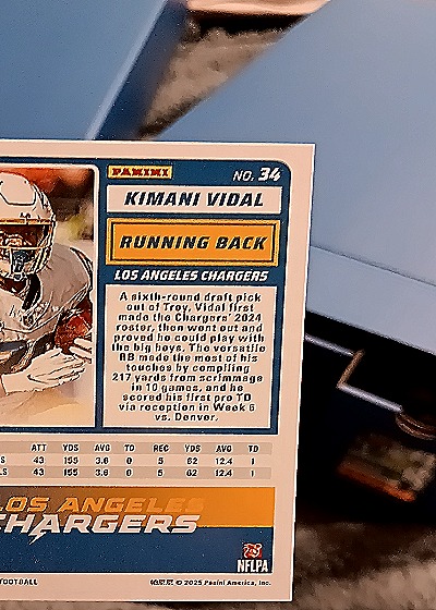 2024 Panini #34 Kimani Vidal — back