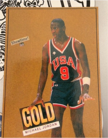1984 Showtime #9 Michael Jordan Gold — front