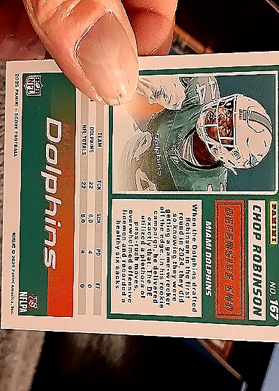 2025 Panini Score #167 Chop Robinson — back