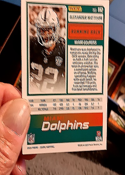 2025 Panini Score-A-Treat #112 Alexander Mattison — back