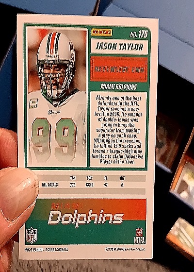 2025 Panini Score #179 Jason Taylor — back