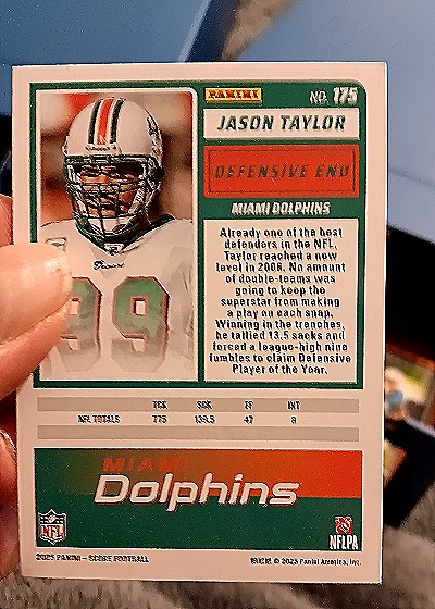 2025 Panini Score-A-Treat #175 Jason Taylor — back