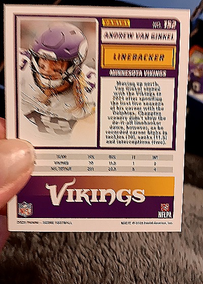 2025 Panini Score-A-Treat #132 Andrew Van Ginkel — back